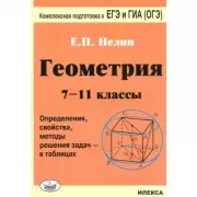 Геометрия. 7-11 класс. Определения, свойства, методы решения задач - в таблицах