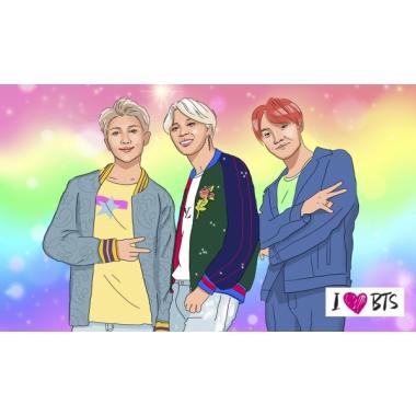 Чехол для карточек. I love BTS