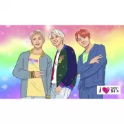 Чехол для карточек. I love BTS