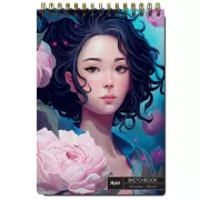 Аниме. Девушка с пионами