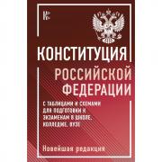 Конституция Российской Федерации с таблицами и схемами для подготовки к экзаменам в школе, колледже, ВУЗе. Новейшая редакция