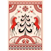 Мезенская роспись «Кони»